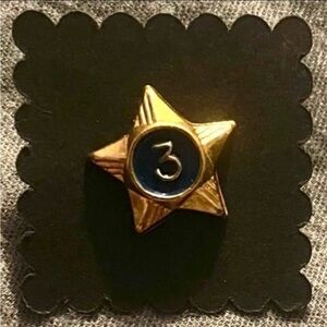 Gold Star Boy Scouts of America Pin with Blue Number 3
